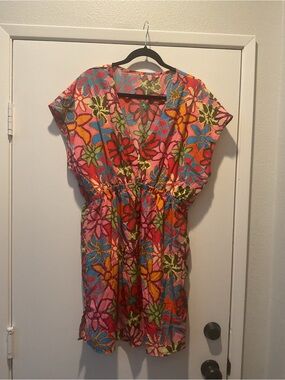 Cupshe Multicolor Floral Swim Coverup - Pink, Blue, Orange, Green